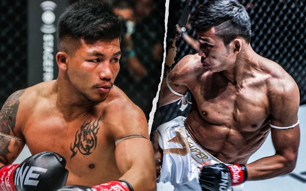 Rodtang Jitmuangnon (L) / Superlek Kiatmoo9 (R) -- Photo by ONE Championship