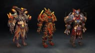Druid, Warrior (Heroic), and Shaman Armor for World of Warcraft: Dragonflight's Aberrus, the Shadowed Crucible (Image via Blizzard Entertainment)