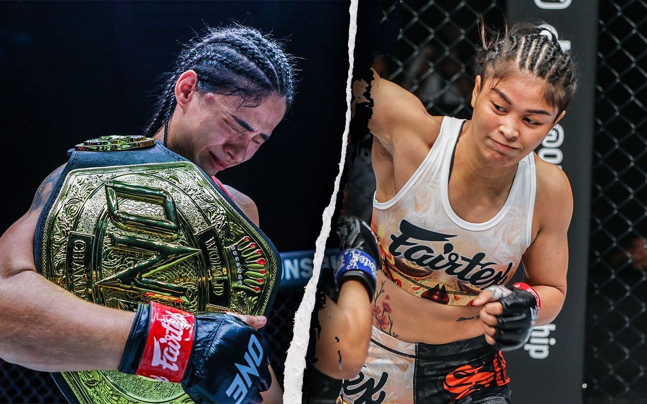 Allycia Hellen Rodrigues (Left) beat Stamp Fairtex (Right) in her ONE Championship debut