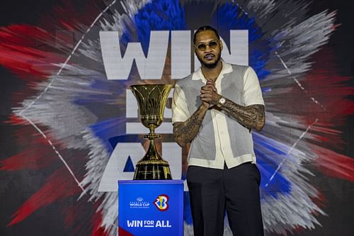 Carmelo Anthony at the FIBA Basketball World Cup Global Ambassador Media Presentation