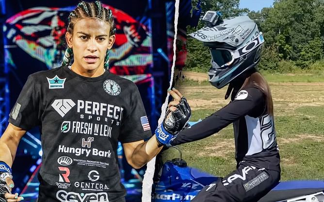 Alyse Anderson gets her adrenaline pumping on her bike ahead of showdown with Stamp Fairtex