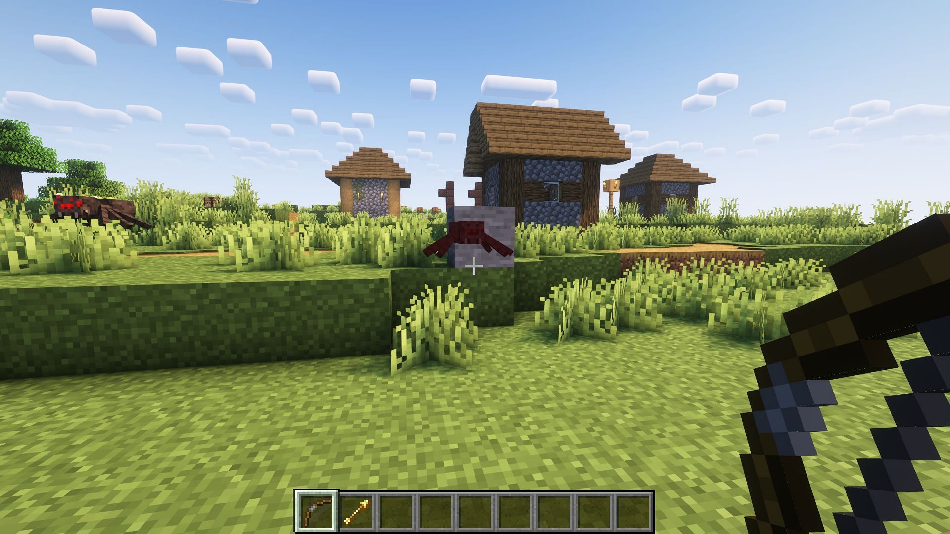The effect of spectral arrows (Image via Mojang)
