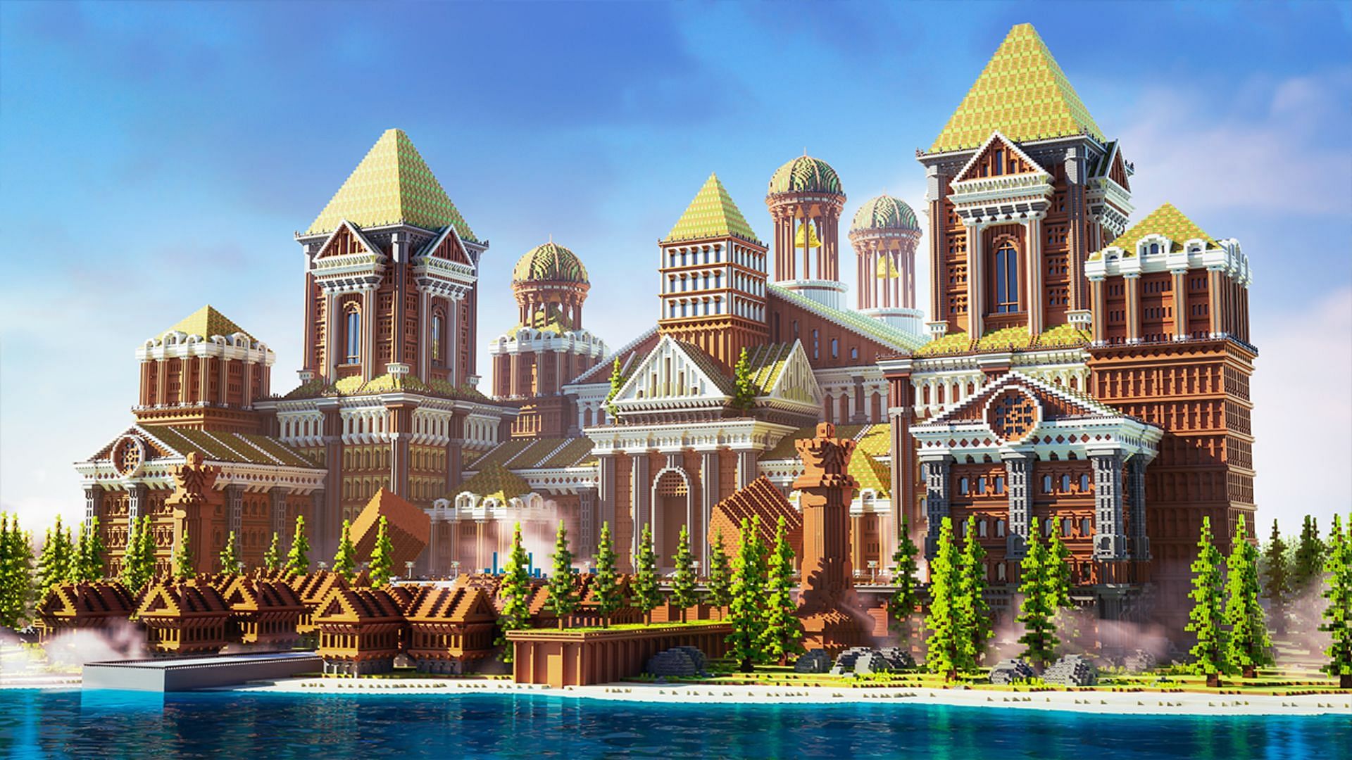 Minecraft Redditor showcases a massive mansion mostly made out of dirt blocks (Image via Reddit / u/ThaMango)
