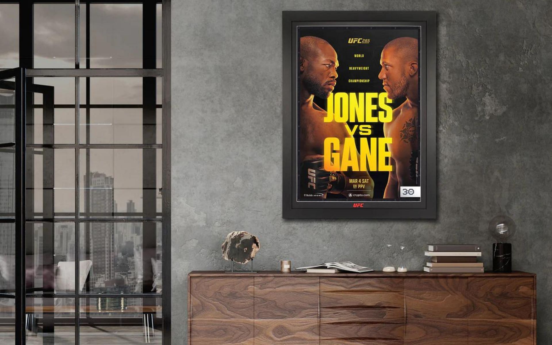 Limited edition UFC 285: Jones vs. Gane poster scale [Image courtesy: www.ufccollectibles.com]