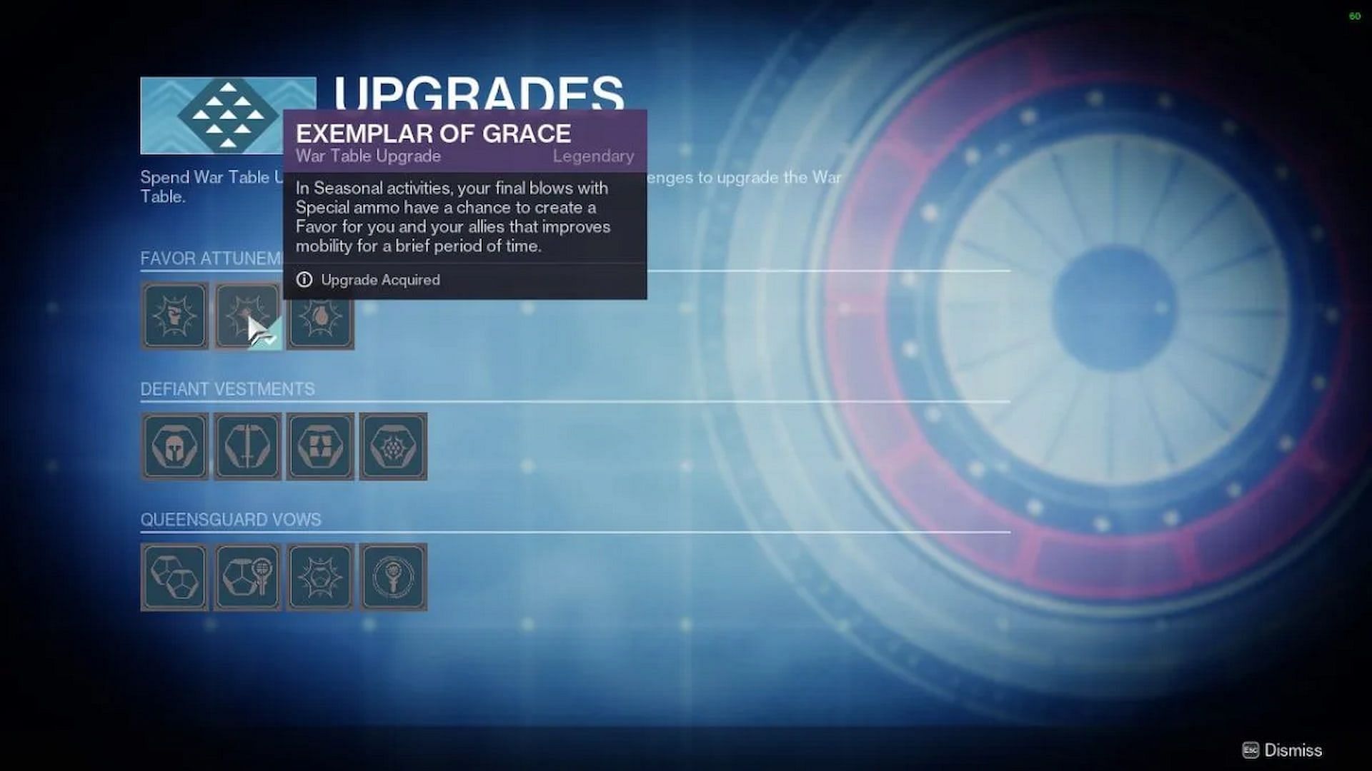 You can purchase these upgrades from the War Table (Image via Bungie)
