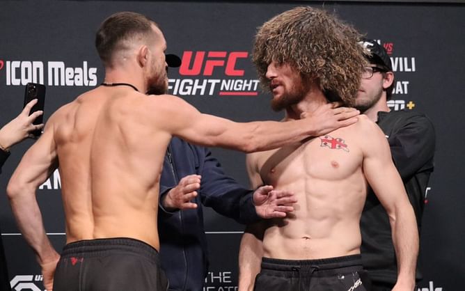 Watch: Petr Yan viciously shoves Merab Dvalishvili during UFC Las Vegas faceoff
