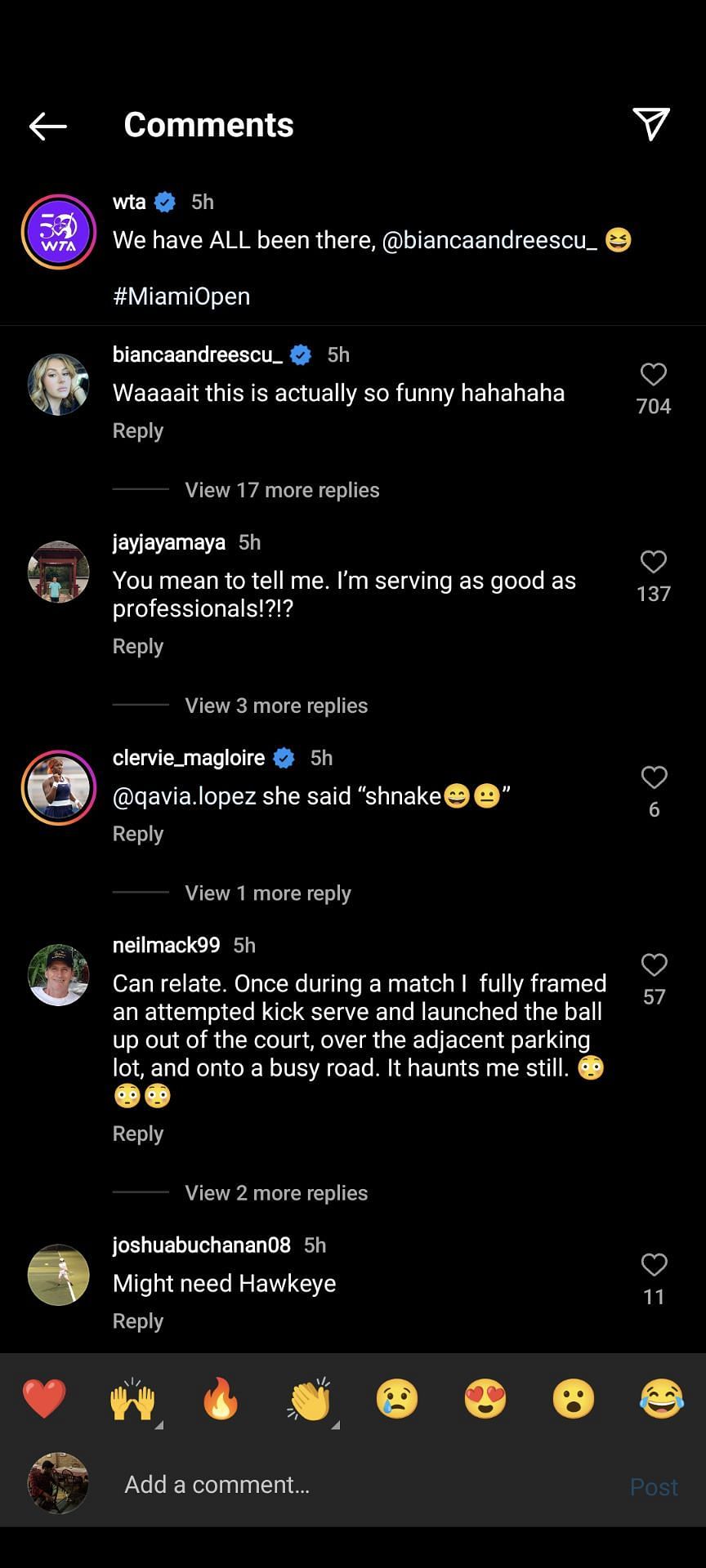 Bianca Andreescu&#039;s response to the WTA&#039;s video of her wrong serve on Instagram