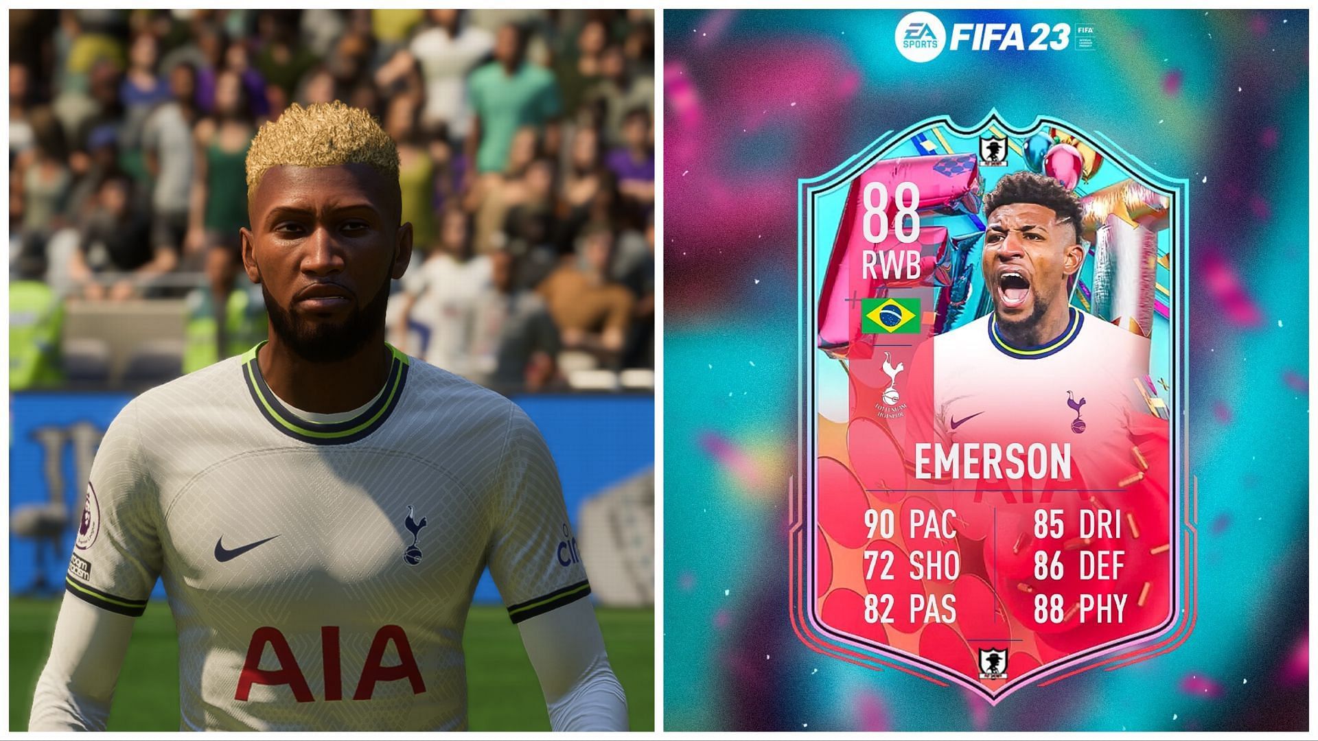 FUT Birthday Emerson has been leaked (Images via EA Sports and Twitter/FUT Birthday)