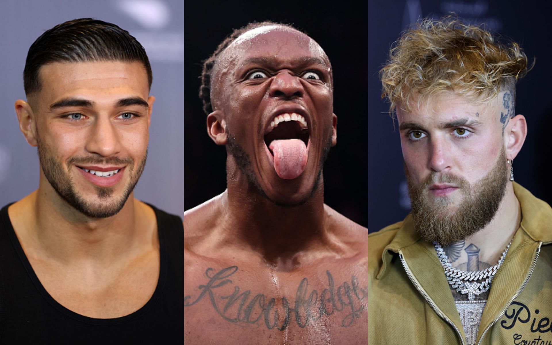 Tommy Fury (left), KSI (middle), Jake Paul (right)