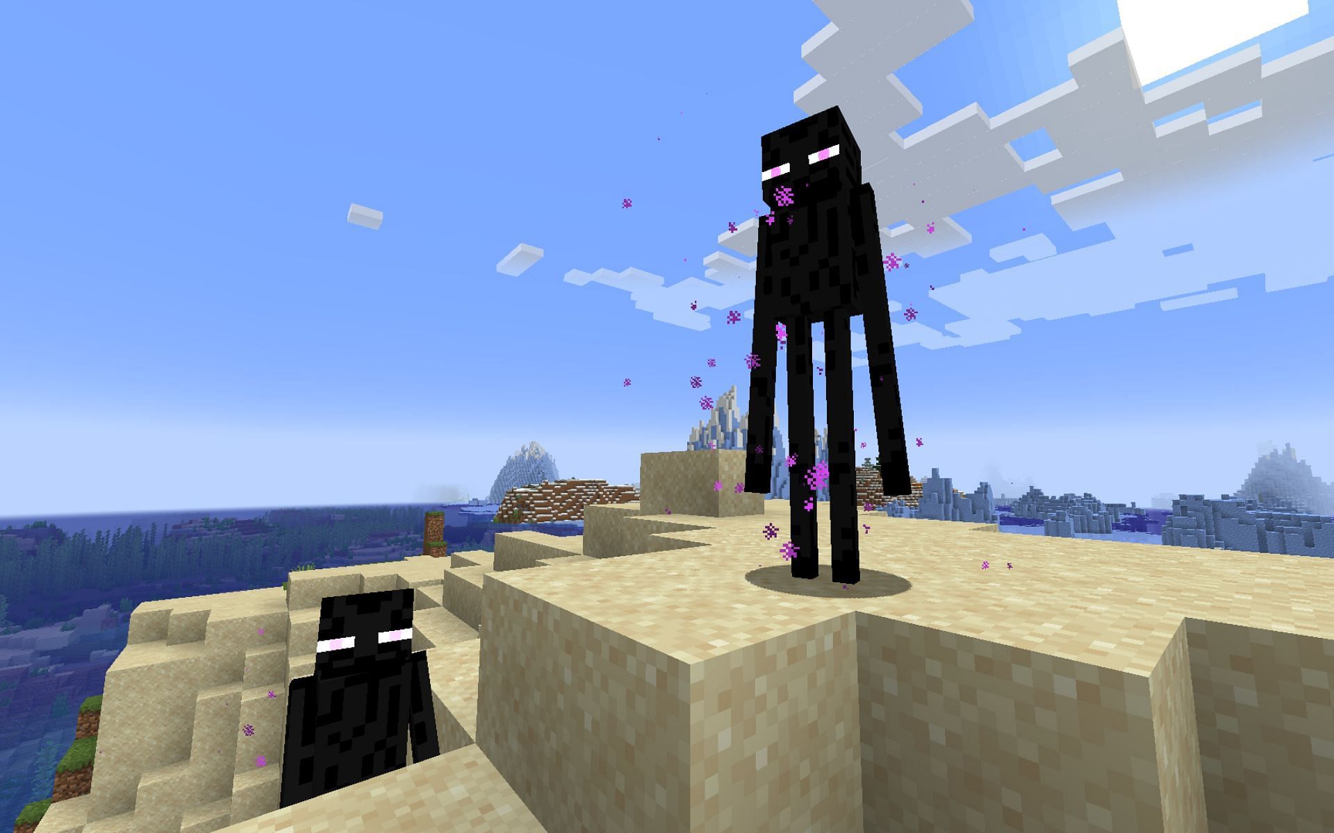 The End realm is the natural habitat of Endermen in Minecraft (Image via Mojang)