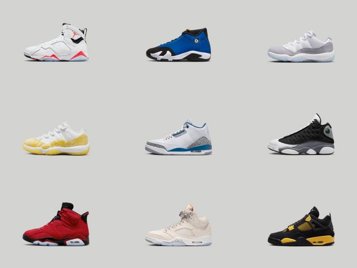 Newly unveiled 19-piece Nike Air Jordan Retro sneaker collection for Summer 2023 (Image via Sportskeeda)