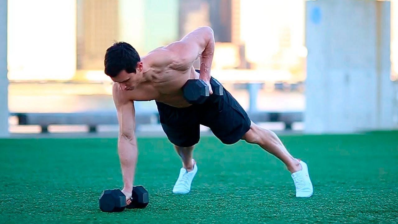 Keep the core engaged during the exercise to help stabilize your body. (BuiltLean/ Youtube)