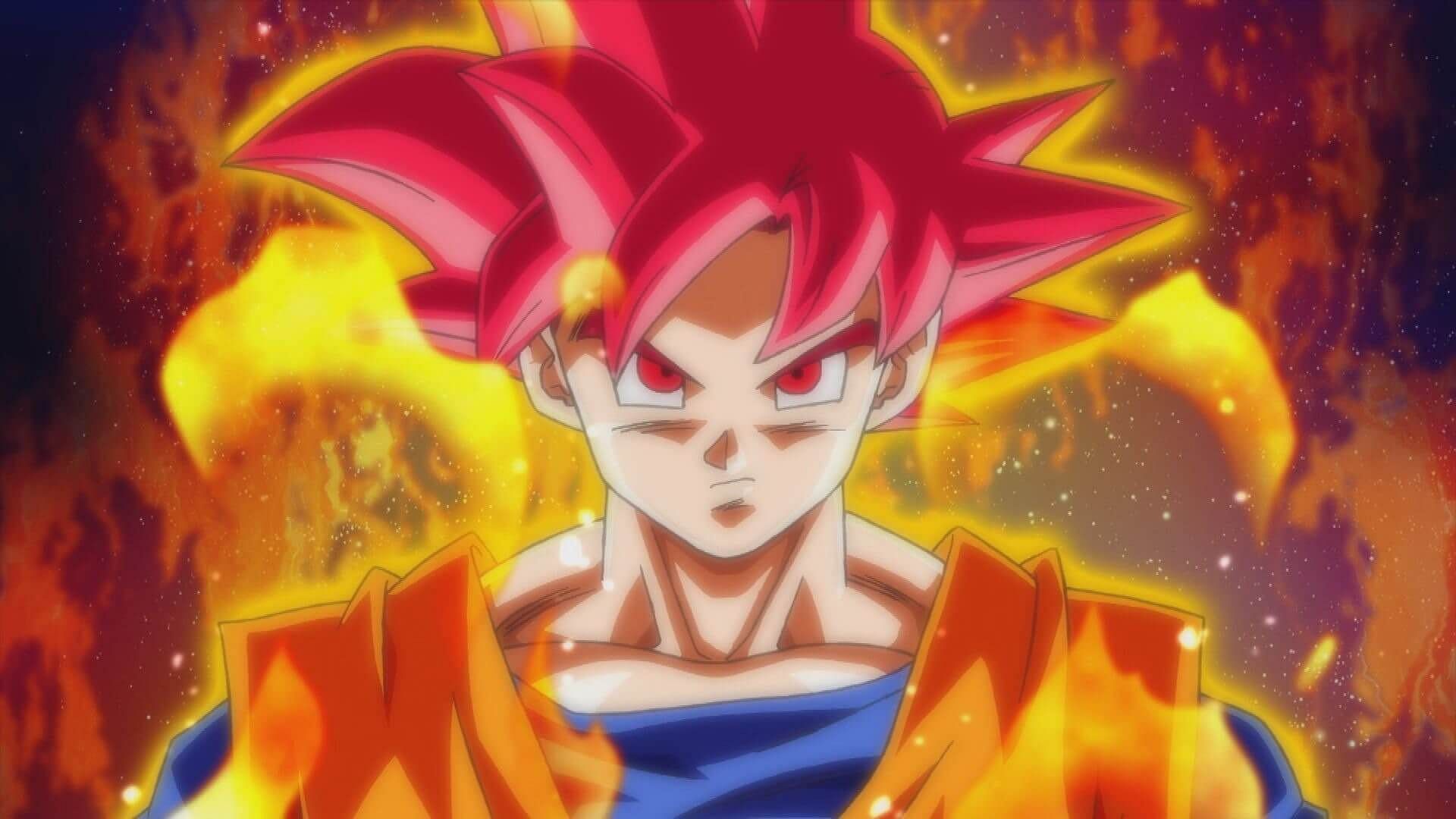 Goku Super Saiyan God (Image via Toei animation)