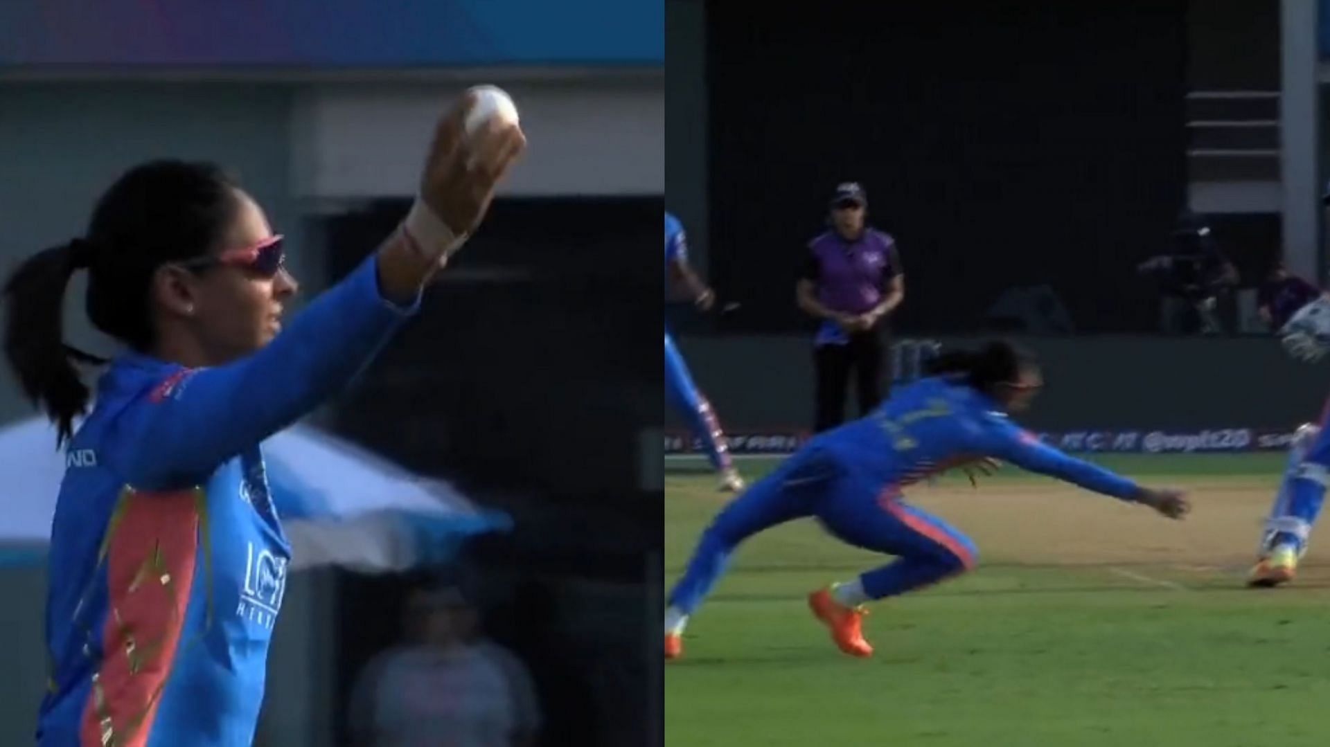Harmanpreet Kaur took an excellent catch (Image: WPL/Twitter)