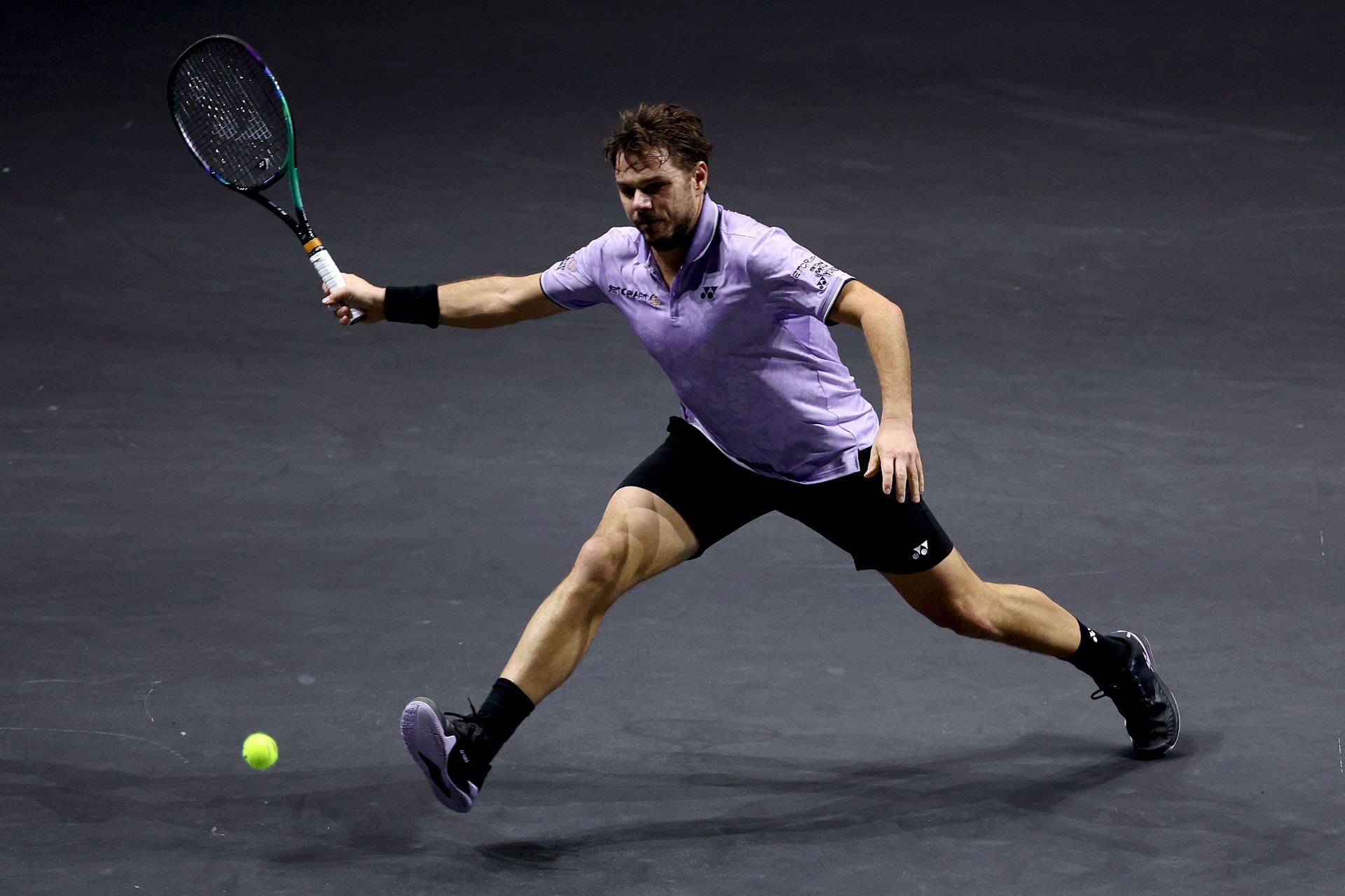 Stan Wawrinka in action during the ABN AMRO Open 2023.