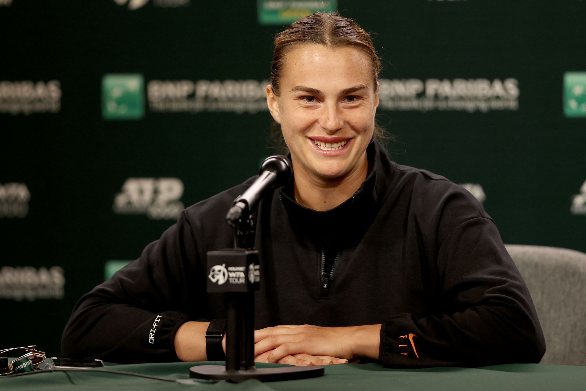 Aryna Sabalenka at the 2023 BNP Paribas Open.