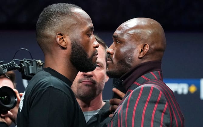 Watch: Leon Edwards and Kamaru Usman have an intense and heated exchange at the UFC 286 pre-fight press conference