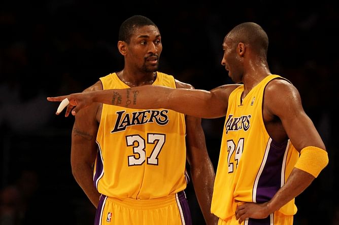 When Kobe Bryant tricked Metta Sandiford-Artest into getting ejected by sneakily elbowing him - "You know how Kobe is"