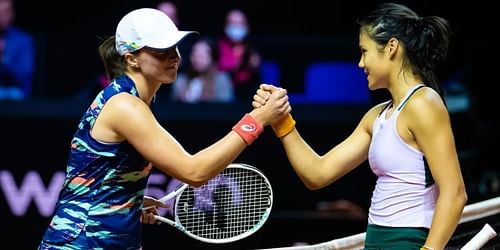 Iga Swiatek and Emma Raducanu pictured at a tennis tournament