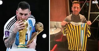 Lionel Messi presented with incredible custom-made shirt by Argentine first-division club in honor of 2022 FIFA World Cup win
