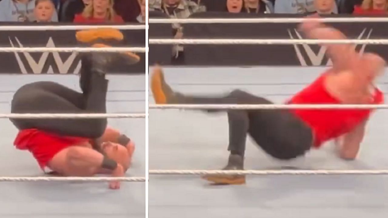 Strowman attempted a kip-up at the latest WWE live event