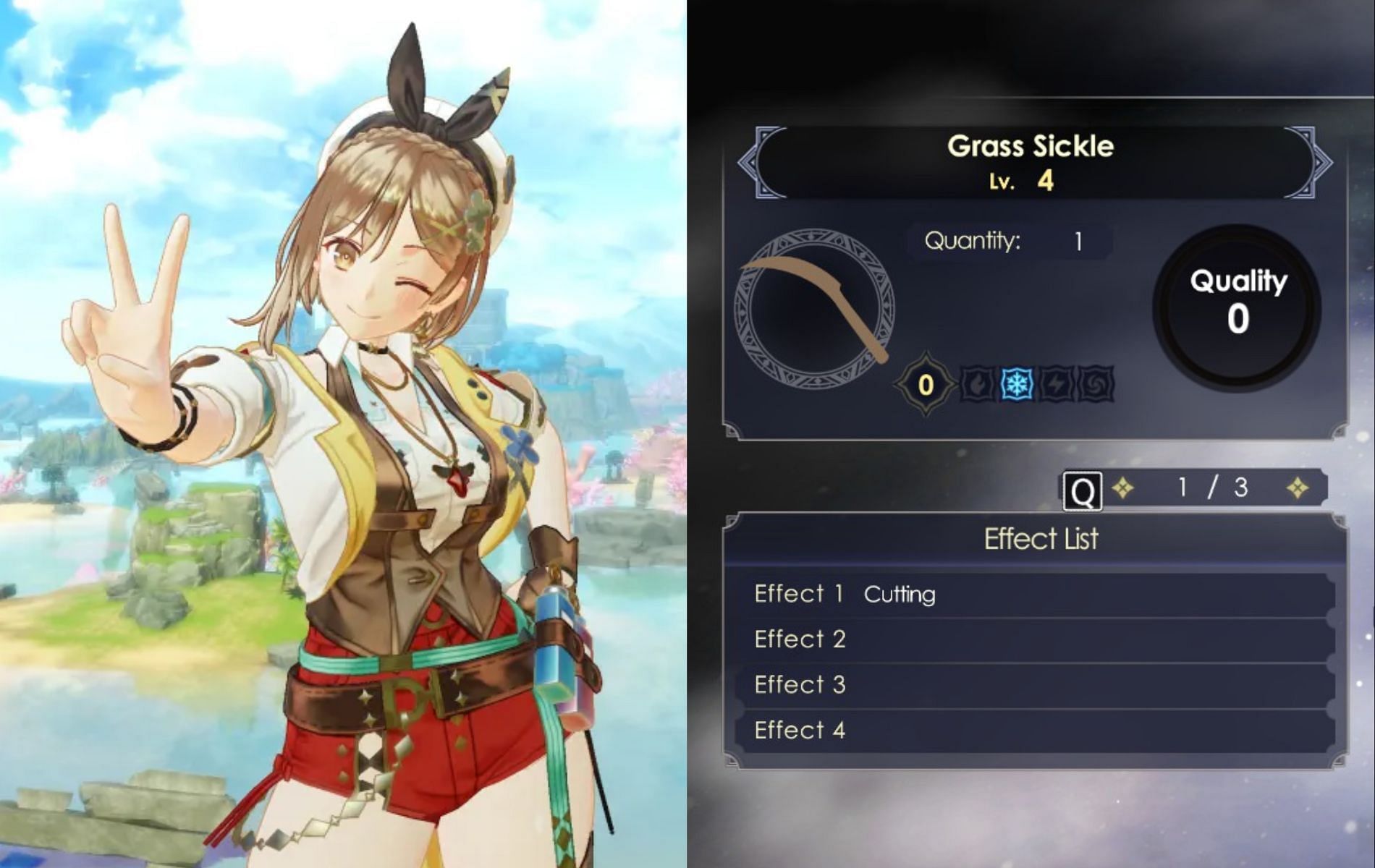 Use the sickle for gathering herbs and plants (Images via Koei Tecmo)
