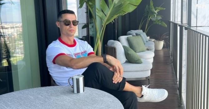 Cristiano Ronaldo shows off stylish pose as he joins Portugal camp ahead of European qualifiers