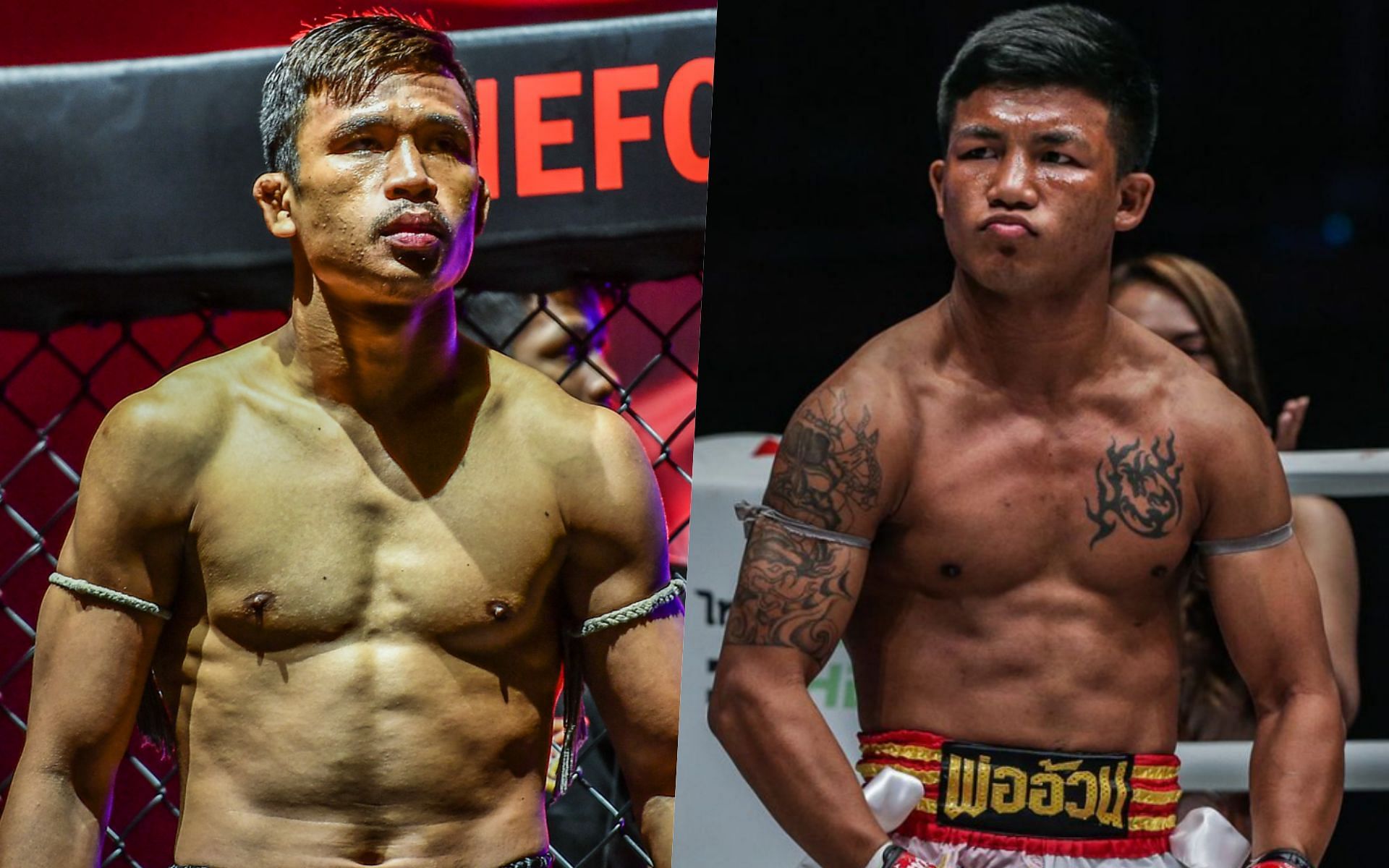 Superlek Kiatmoo9 (L) has the tools to give Rodtang Jitmuangnon (R) his first loss in a striking match inside the Circle. | Photo by ONE Championship