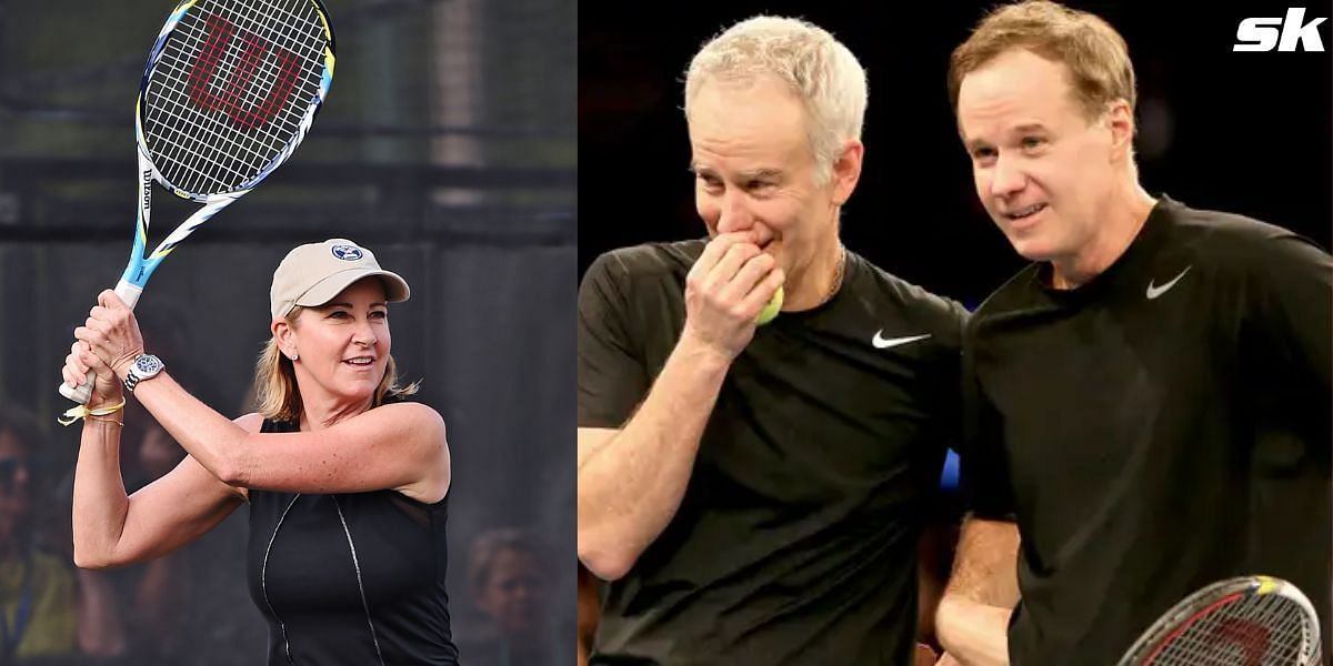 (From L-R) Chris Evert, John McEnroe and Patrick McEnroe