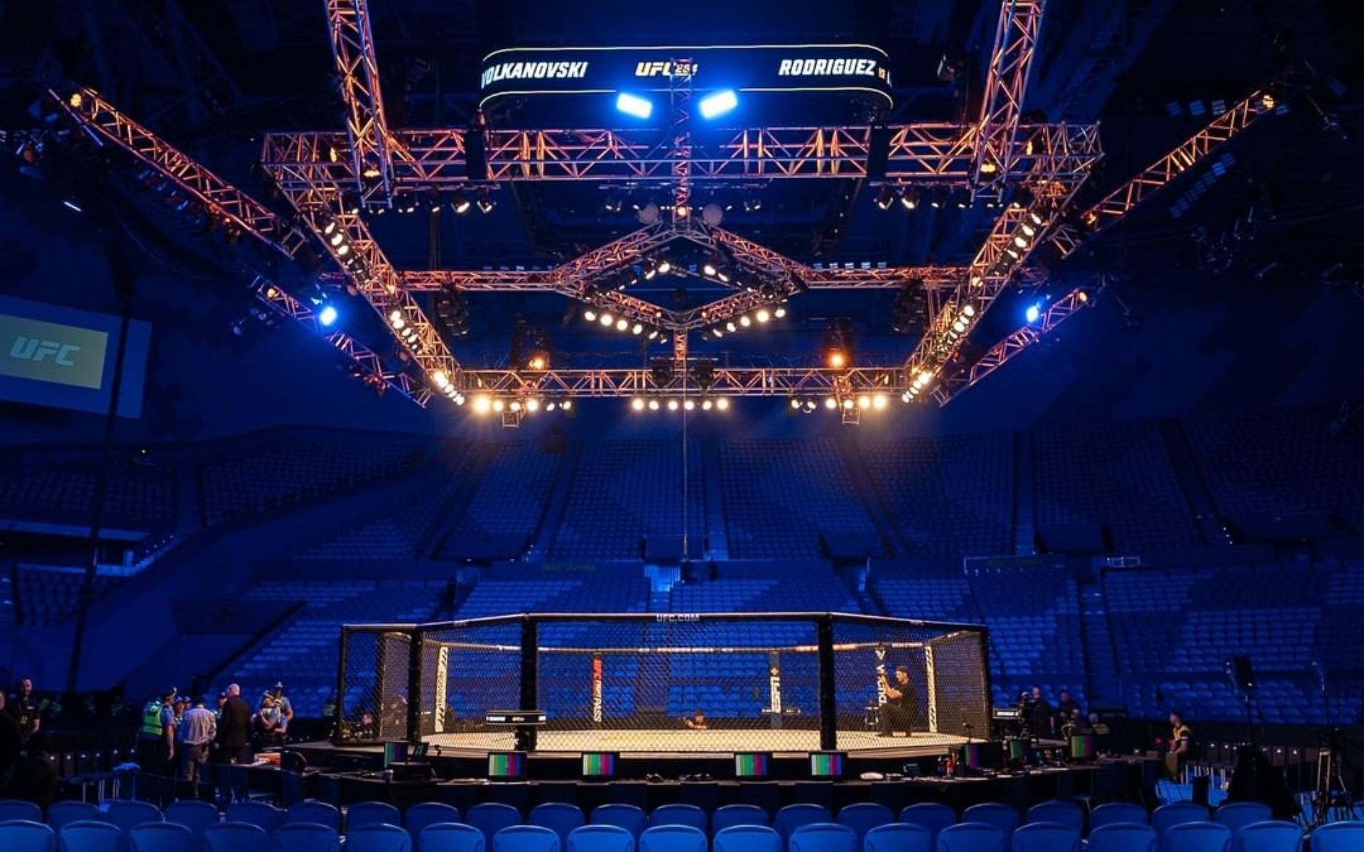 The UFC 284 octagon for the Perth pay-per-view