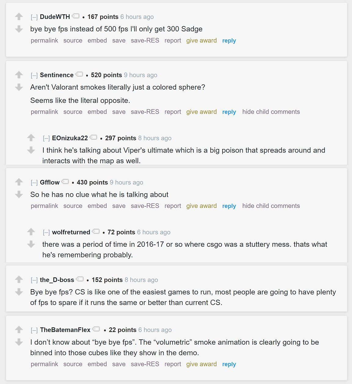 Fans on Reddit reacting to Shroud&#039;s clip (Image via r/LivestreamFail)