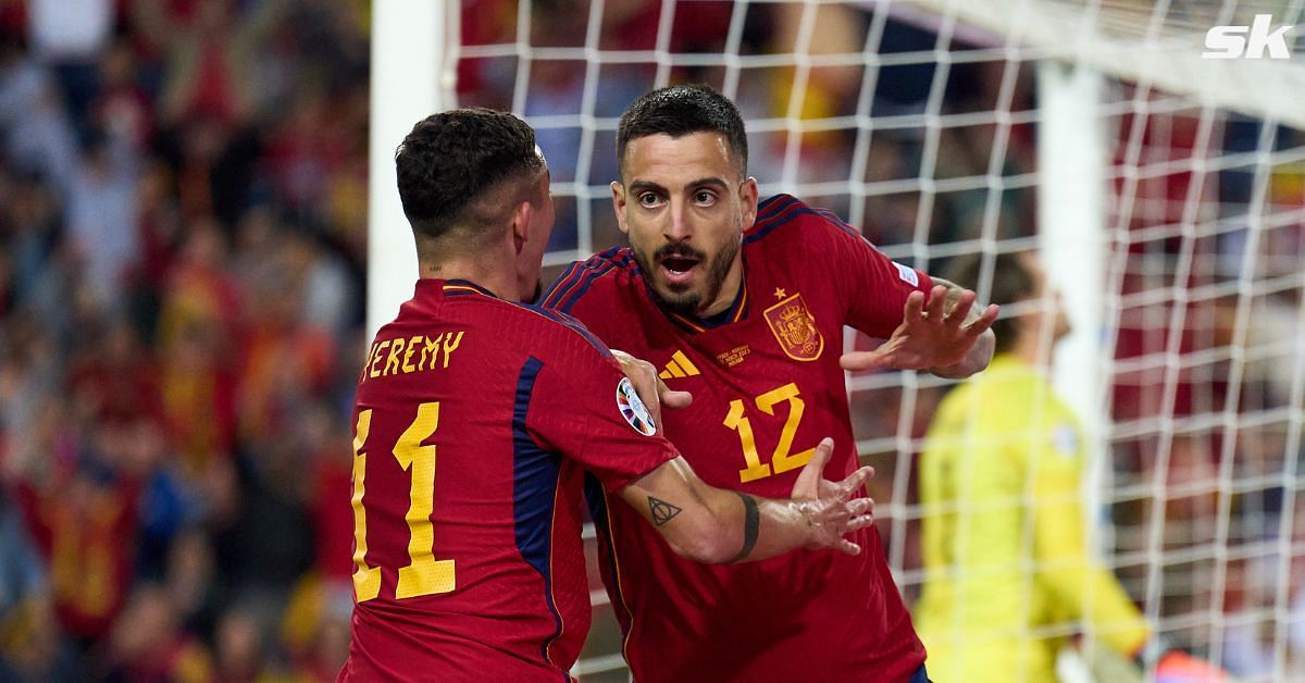 Joselu scored a brace on his Spain debut. 