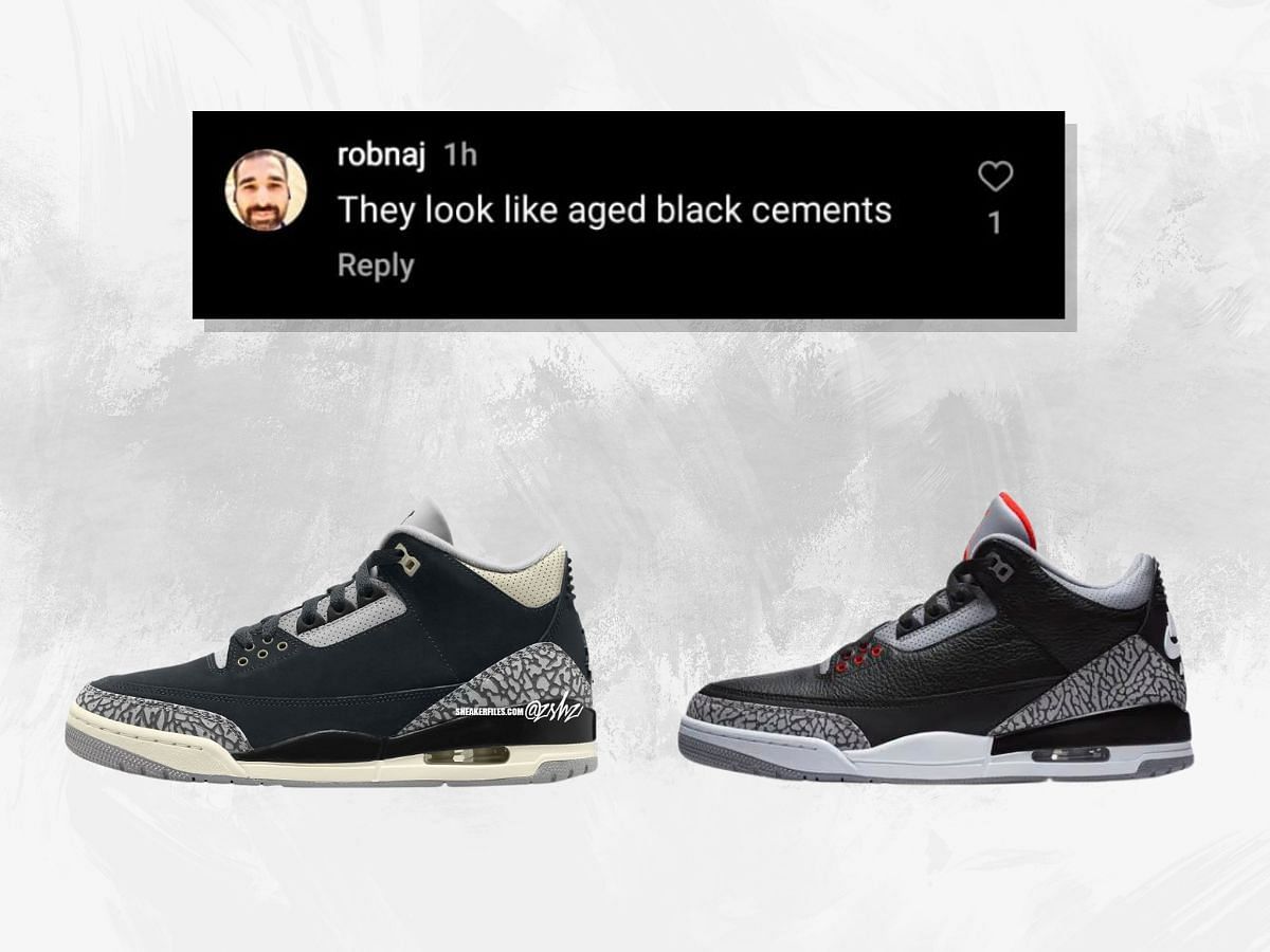 &quot;They look like aged black cements&quot;: Fans compare upcoming Air Jordan 3 &quot;Oreo&quot; sneakers (Image via Sportskeeda)