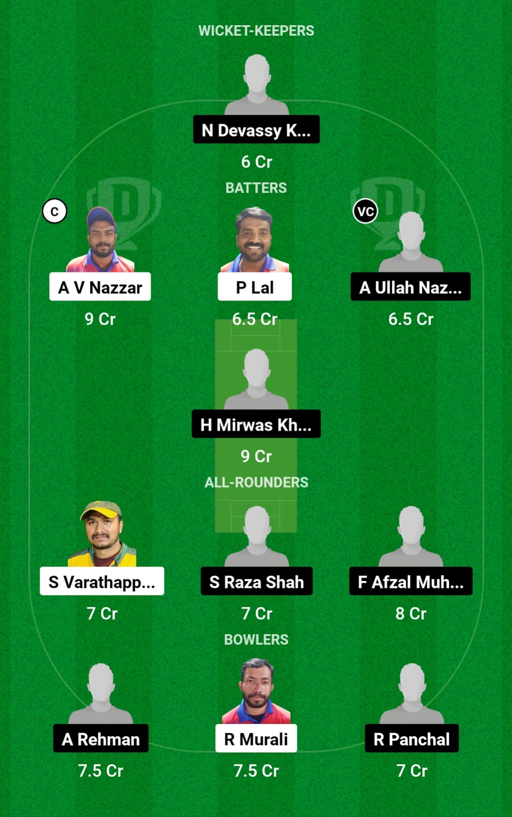 SPC vs BEI Dream11 Prediction Team Today, Match 25, Grand League