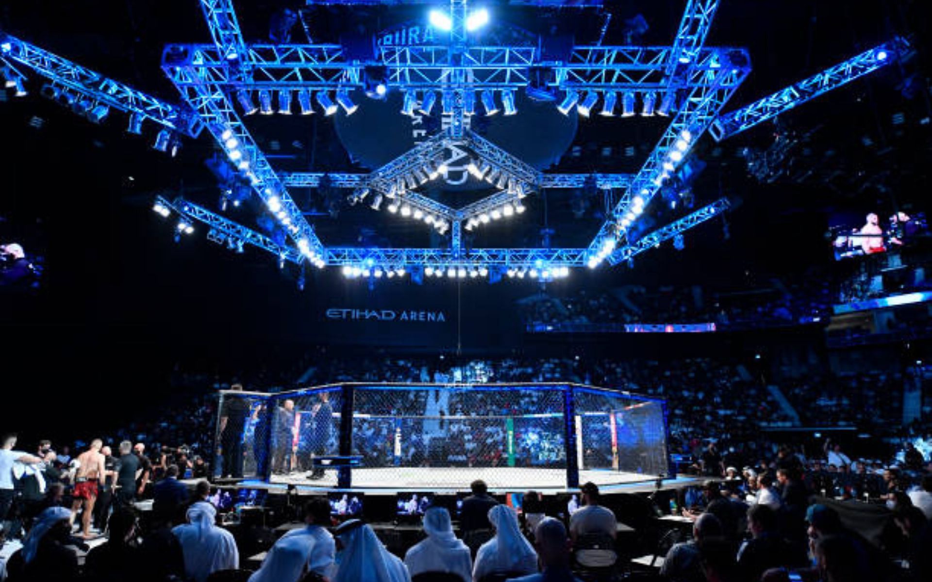 UFC octagon at the Ethiad Arena in Abu Dhabi