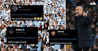 "Always overthinking UCL games", "What is this" - Fans furious with Pep Guardiola for 'strange' lineup as Manchester City take on RB Leipzig