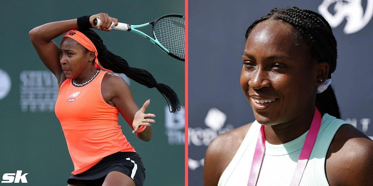 Coco Gauff reacts to celebrating her birthday during Indian Wells week.