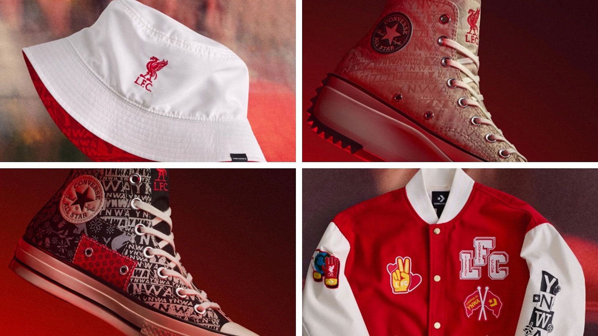 The upcoming Converse x Liverpool FC collab features apparel and footwear items (Image via Sportskeeda)