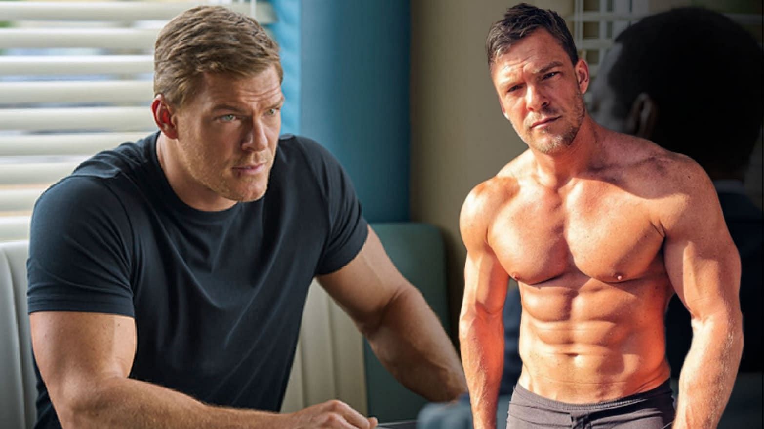 Alan Ritchson workout routine is no joke, Alan Ritchson is known for his impressive physique (Photo Illustration by Luis G. Rendon/The Daily Beast; Amazon Studios, Instagram)