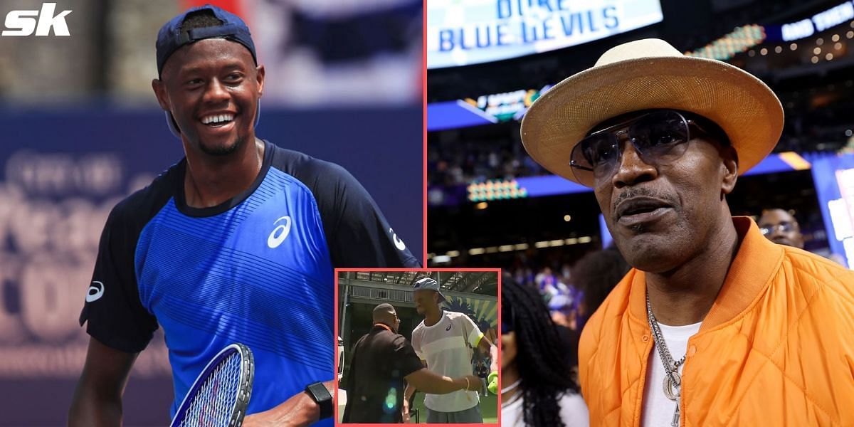 Christopher Eubanks caught up with Jamie Foxx during his 2023 Miami Open quarter-final against Daniil Medvedev.