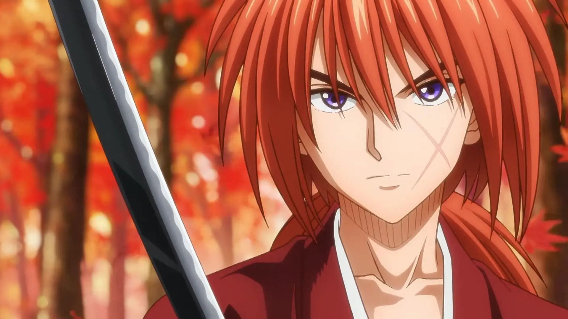Protagonist Himura Kenshin as seen in trailers for the 2023 anime series (Image via Liden Films)