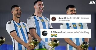 "Lmao he's trolling" – Fans react as Argentina star Emi Martinez recreates infamous World Cup celebration after win against Panama