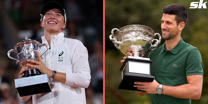 "Will eventually understand Novak is the GOAT" - Tennis fans react to No. 1s Iga Swiatek and Novak Djokovic catching up in Dubai