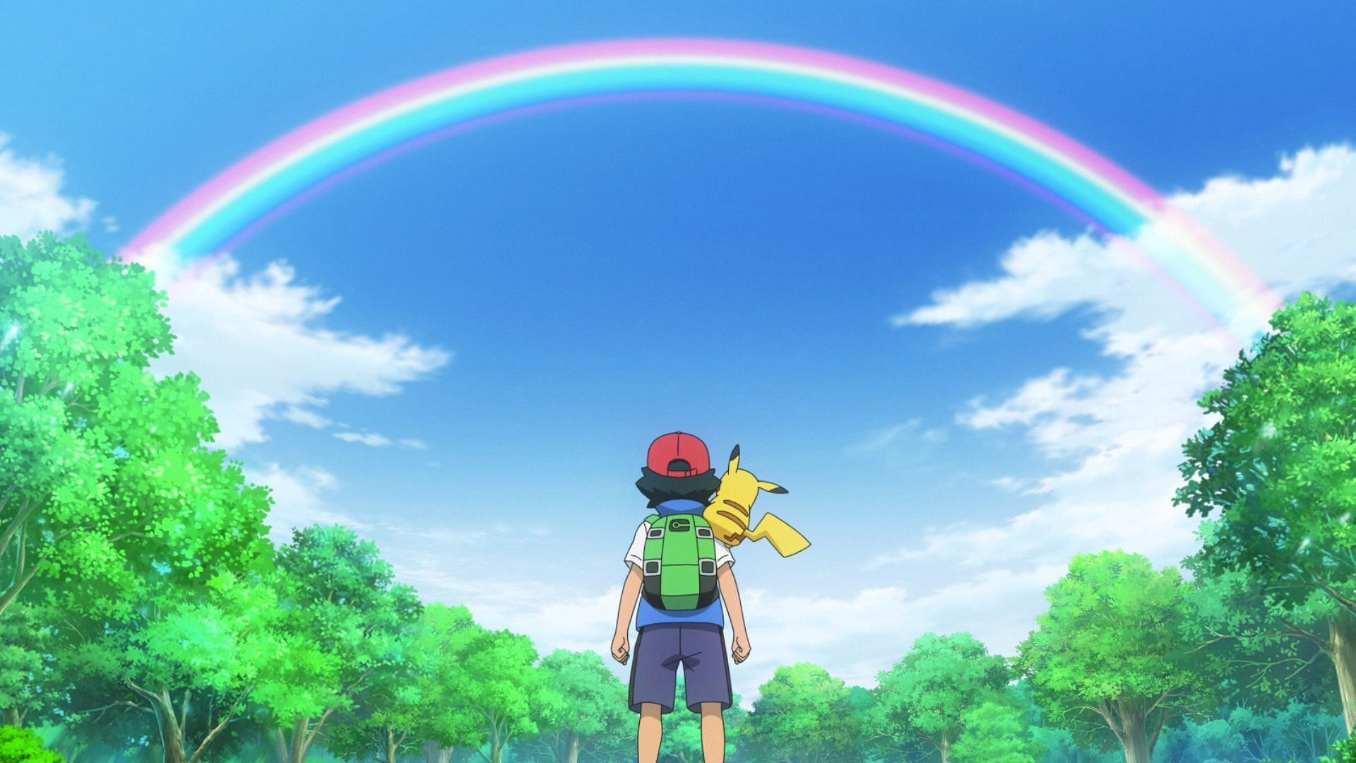 Ash and Pikachu as seen in the Pokemon: Mezase Pokemon Master
