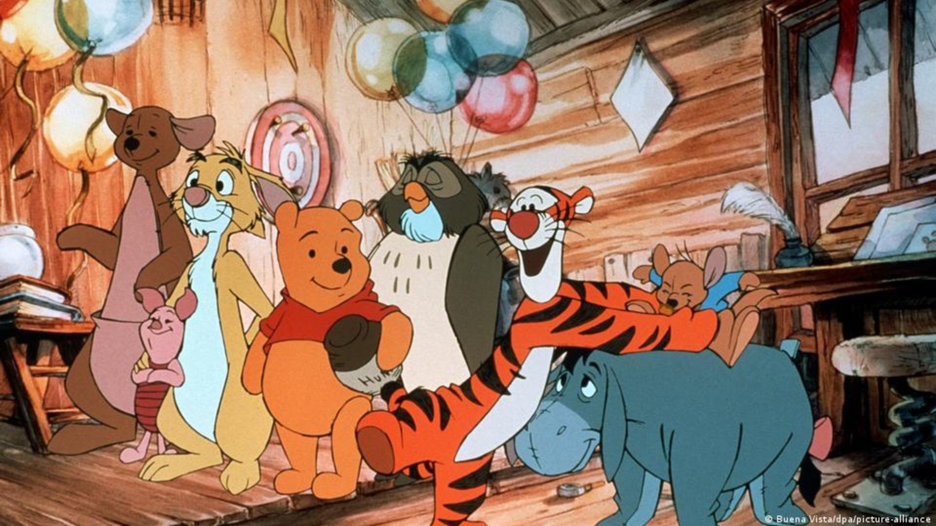 Pooh with his friends (Image via IMDb)