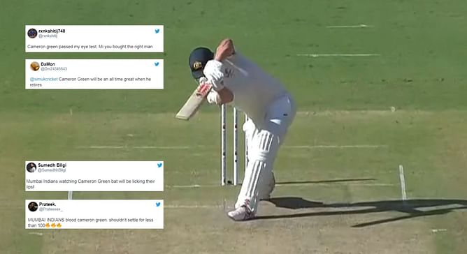 "Mumbai Indians blood" - Fans erupt as Cameron Green remains unbeaten on 49 on Day 1 of IND vs AUS 4th Test