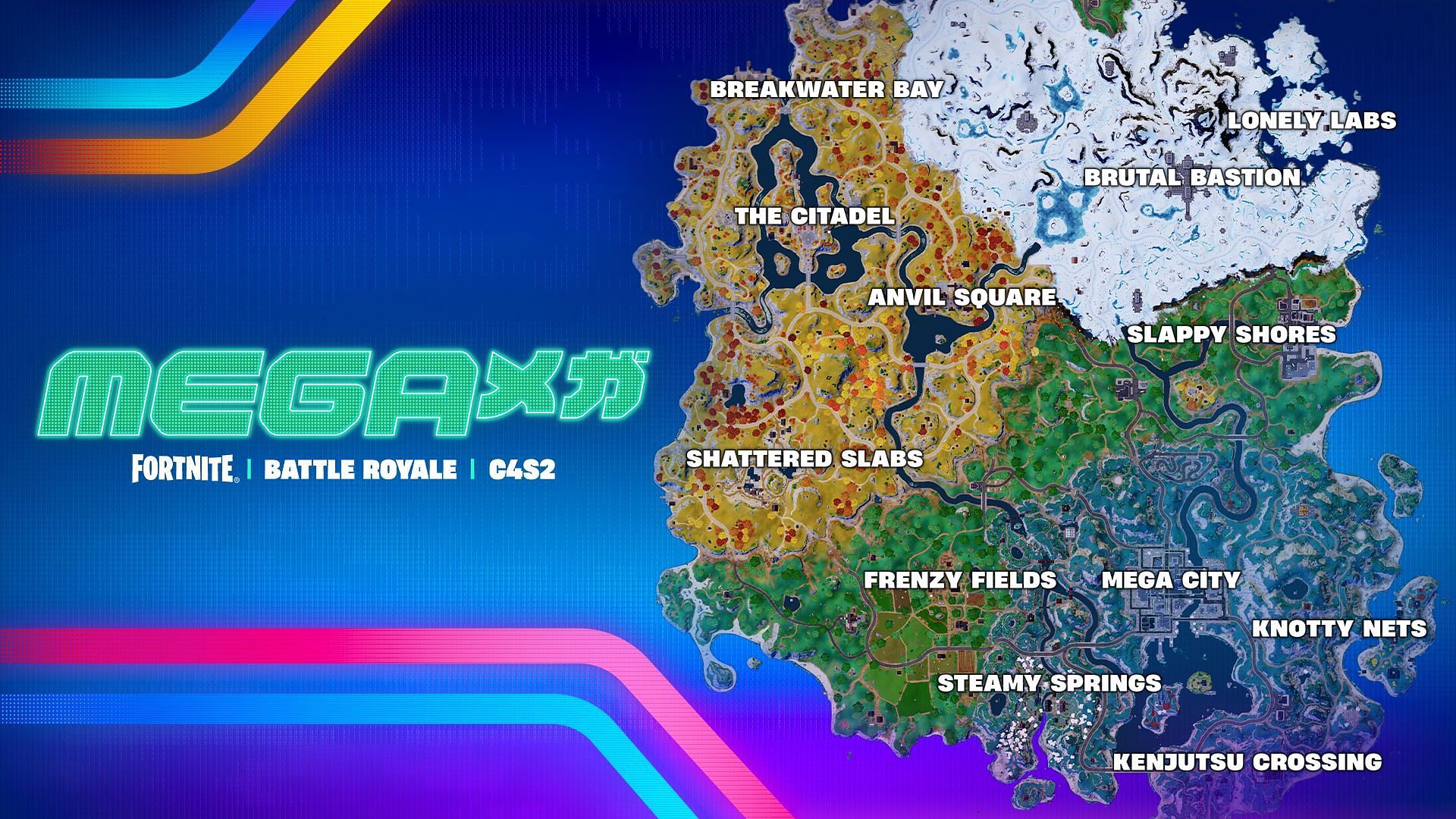 Fortnite Chapter 4 Season 2 map (Image via Epic Games)