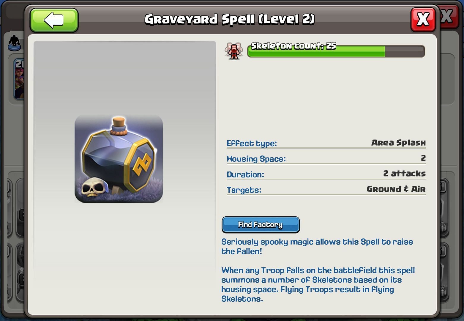 Graveyard Spell in Clan Capital (Image via Clash of Clans)