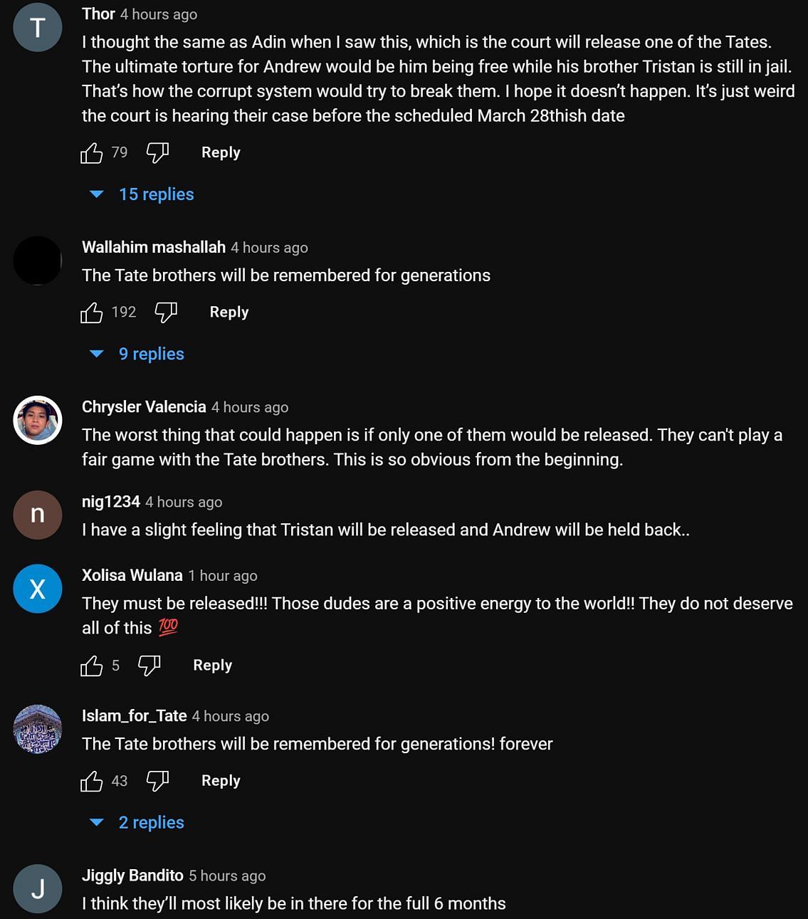 Fans in the YouTube comments section reacting to Adin Ross&#039; clip (Image via Braso/YouTube)