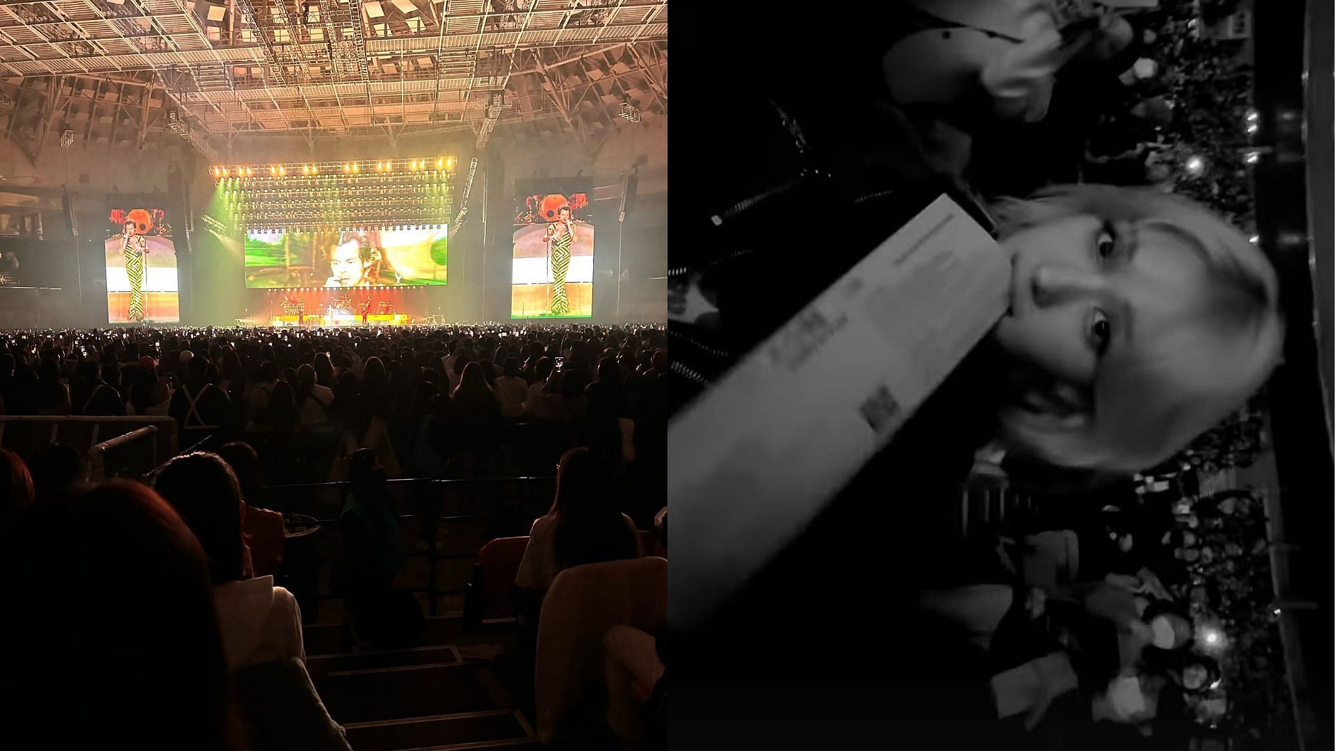 Another K-pop idol who was spotted enjoying herself at the Harry Styles concert was THEBLACKLABEL&#039;s Somi, who is best known for her singles DUMB DUMB and BIRTHDAY. (Images via Instagram/ @somsomi0309)